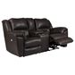 Southern Motion Pandora Leather Power Console Loveseat with Power Headrest in Fossil, , large