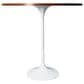 Leisuremod LeisureMod Verve Collection Modern Bar Height Table White Base with 48 Round Cognac Brown MDF Top, , large