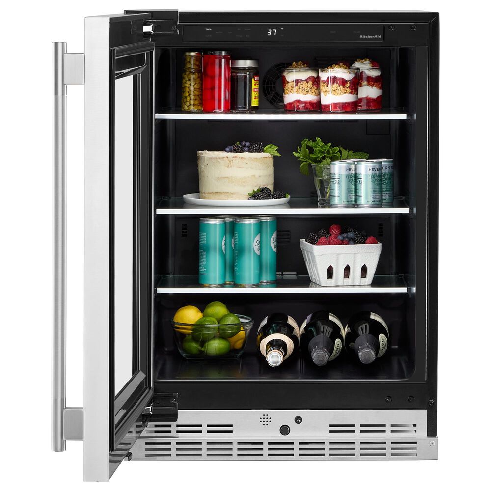 KitchenAid 5.2 Cu. Ft. Undercounter Refrigerator with Metallic Accents and Left Hinge in PrintShield Stainless Steel, , large
