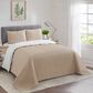 Duke Imports 3-Piece Jacquard Full/Queen Quilt Set in Double Stitched Tan, , large
