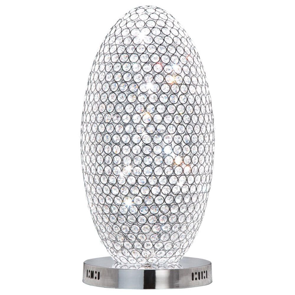 Anthony California 21" Crystal Egg Table Lamp in Chrome, , large