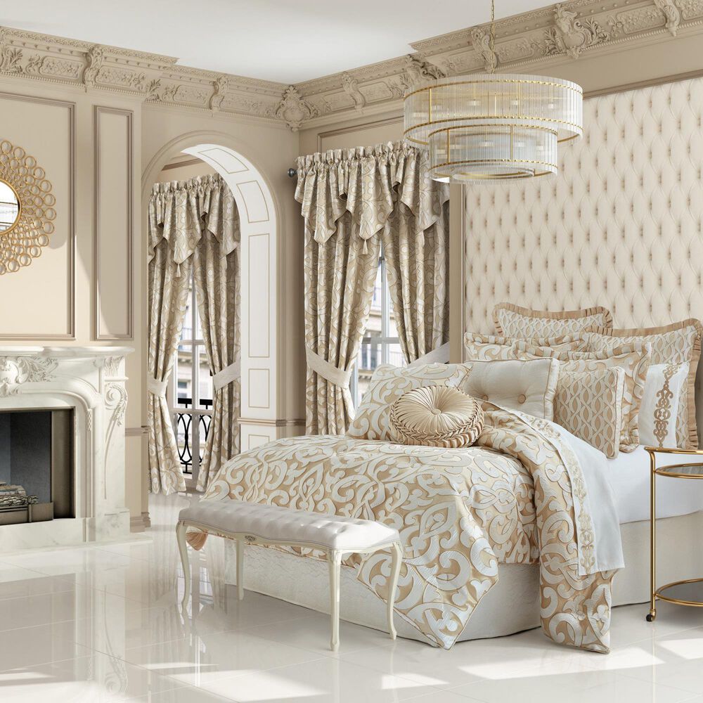 J. Queen New York La Boheme 4-Piece Queen Comforter Set in Gold, , large