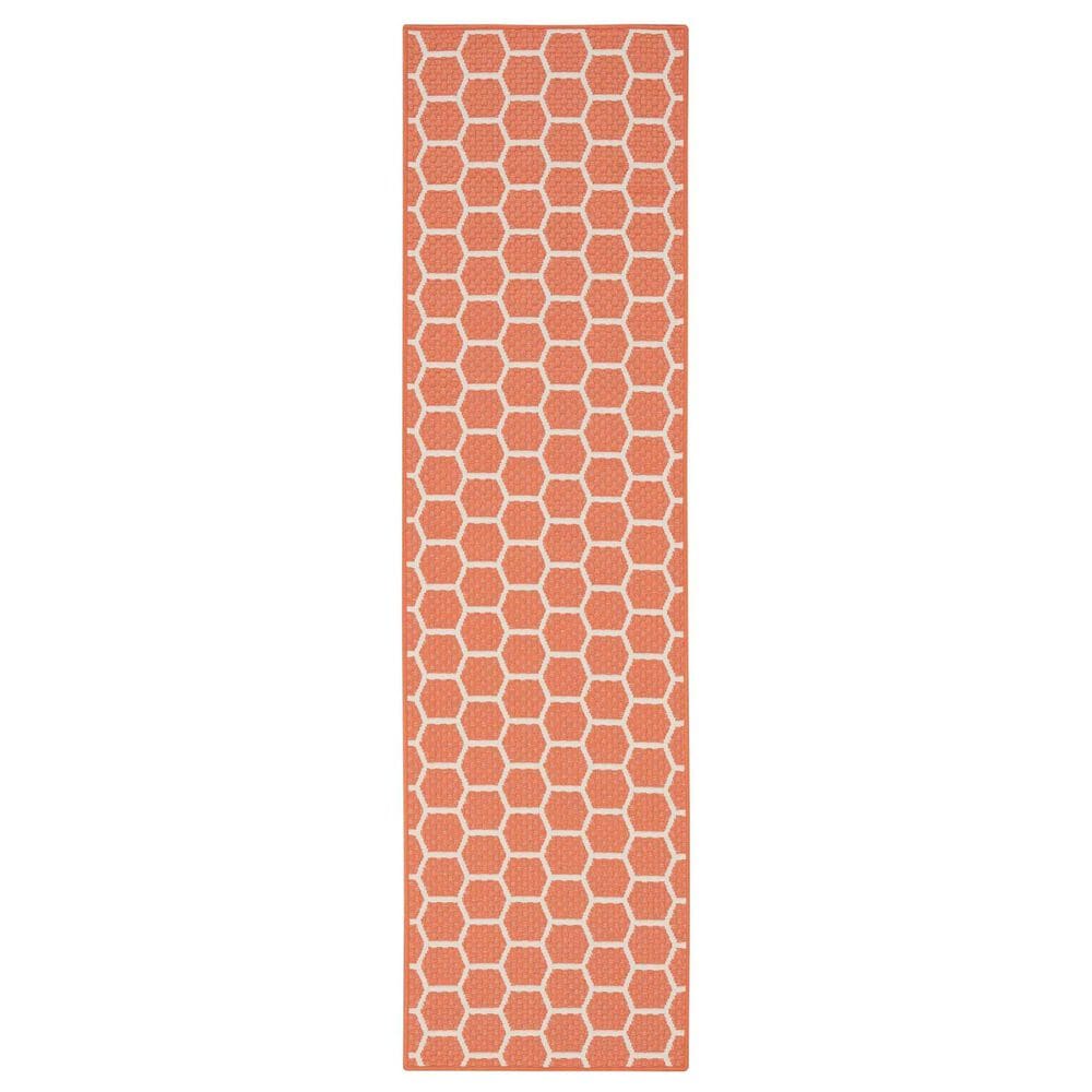 Nourison Twist Reversible 2"2" x 8" Coral Indoor/Outdoor Runner, , large