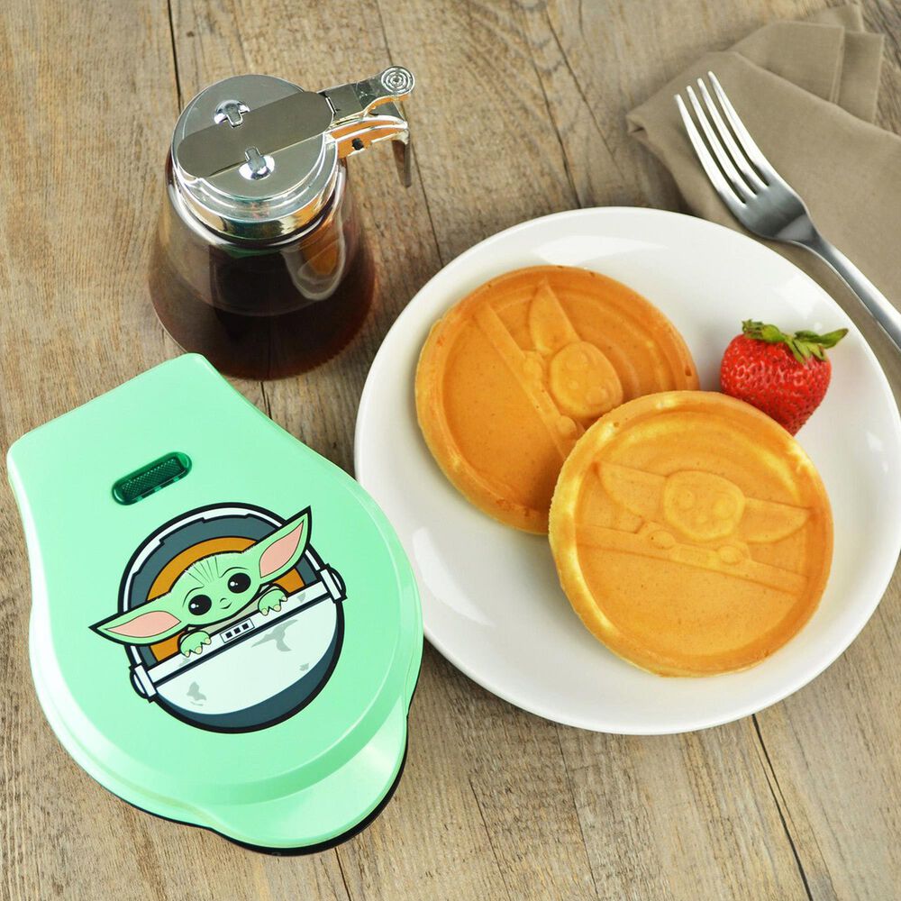 Disney 4" Round Grogu Mini Waffle Maker in Green, , large