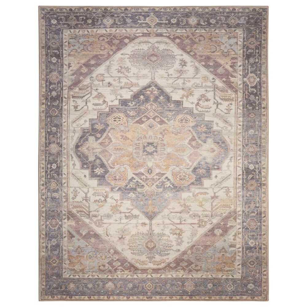 Nourison Vintage Washables Ivory and Purple 5"3" x 7"3" Area Rug, , large