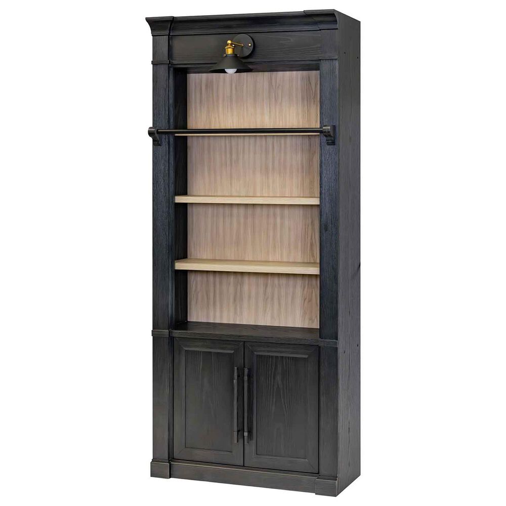 Wycliff Bay Willow Lane 4-Piece L-Shaped Desk with Bookcase and Ladder in Ebony Black, , large