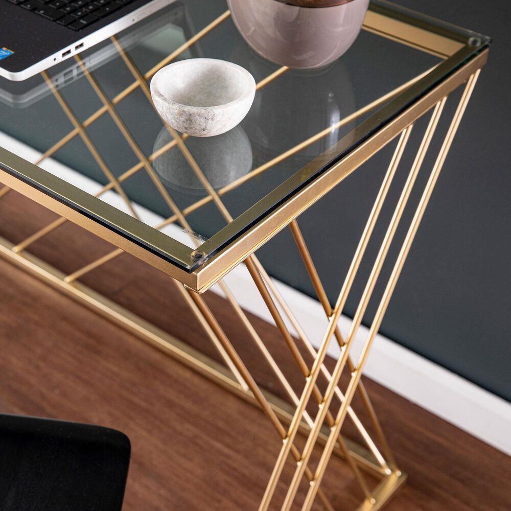 Southern Enterprises Dezby Desk in Gold, , large