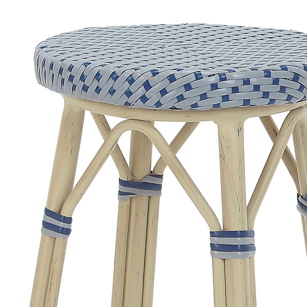 Furniture of America Eldridge 26&quot; Patio Bar Stool in Natural, Navy and Gray &#40;Set of 2&#41;, , large