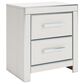 Ashley Zuraleus Queen Upholstered Panel Bed with Two Nightstands in Matte White, , large