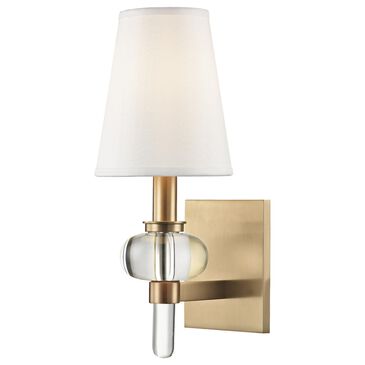 Hudson Valley Lighting Luna 1-Light Wall Sconce in Aged Brass, , large
