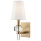 Hudson Valley Lighting Luna 1-Light Wall Sconce in Aged Brass, , large