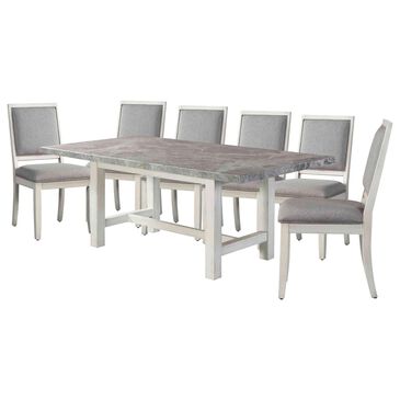 Steve Silver Canova 7-Piece Rectangular Dining Set in Gray and White, , large