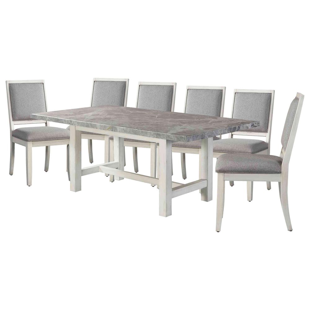 Steve Silver Canova 7-Piece Rectangular Dining Set in Gray and White, , large