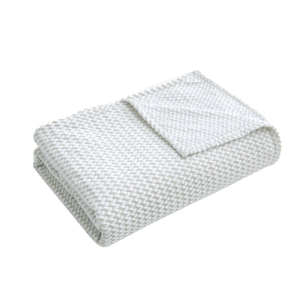 Jacquard King Blanket in Grey, , large