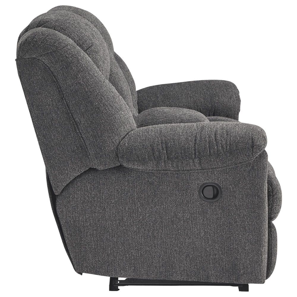 Ashley Foreside Double Reclining Loveseat with Console in Charcoal, , large