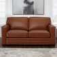Amax Leather Chatsworth Stationary Loveseat in Nutmeg, , large