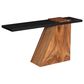 TimberHaus Slant Console Table in Natural and Black, , large