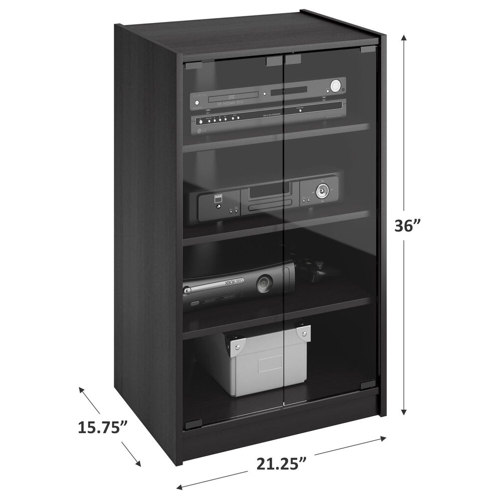 CorLiving Cranley Component Stand in Ravenwood Black, , large