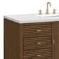 James Martin Vanities Myrrin 48" Vanity in Mid-Century Walnut with 3 cm White Zeus Quartz Top, , large