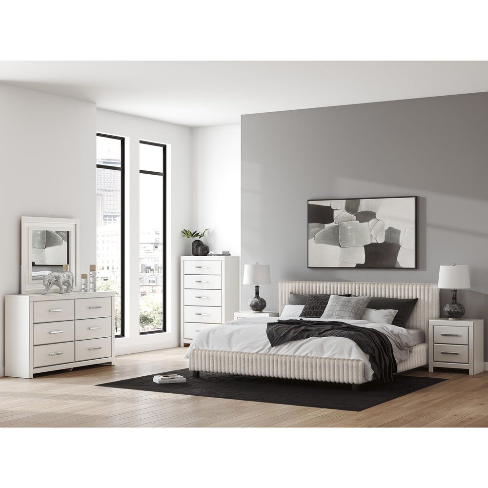 Ashley Zuraleus 2-Drawer Night Stand in Matte White and Chrome, , large