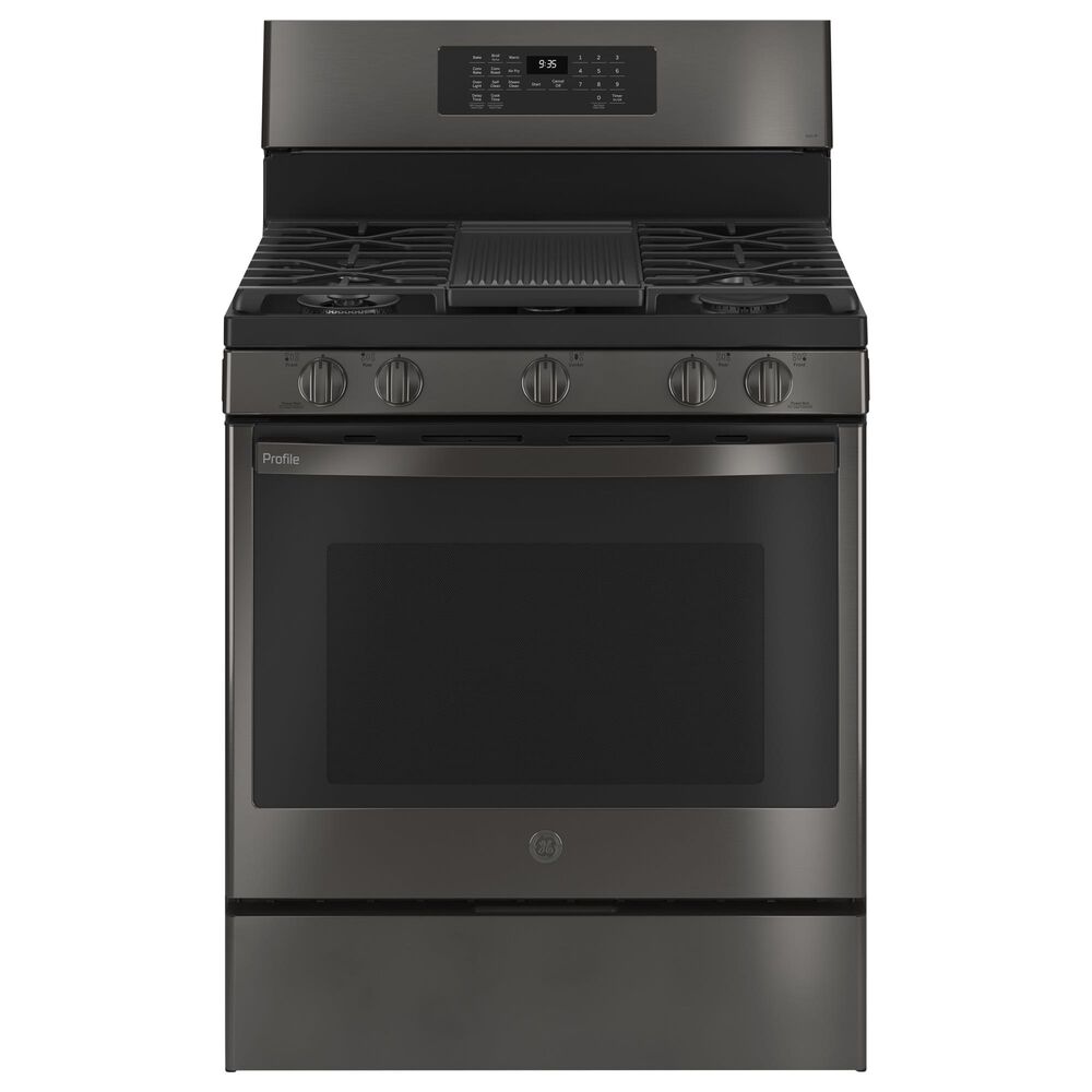 GE Appliances 30" Free-Standing Gas Range with Baking Drawer in Black Stainless Steel, , large