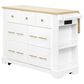 HOMLUX 51" Kitchen Island with Pull Out Trash Can Storage in White, , large
