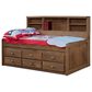 Rusticvale Twin Day Bed with Trundle and Drawer in Chestnut, , large