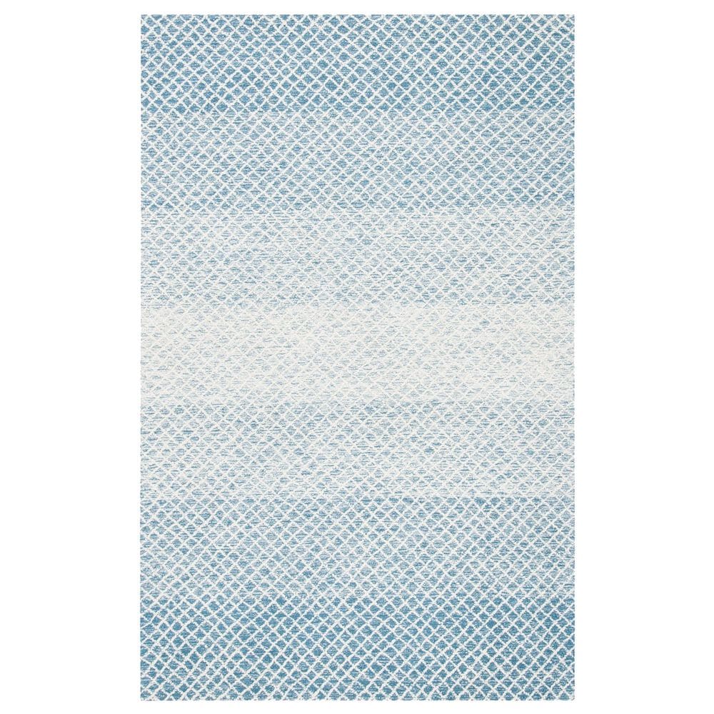Safavieh Micro-Loop MLP353M 6" x 9" Blue and Ivory Area Rug, , large