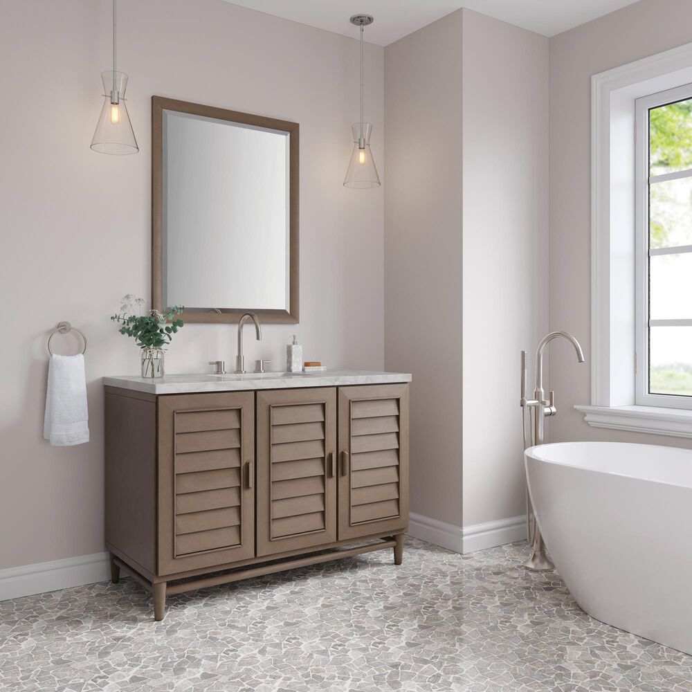 James Martin Vanities Portland 48" Single Bathroom Vanity in Whitewashed Walnut with 3 cm Eternal Jasmine Pearl Silestone Top, Rectangular Sink and FreePower Wireless Charger, , large