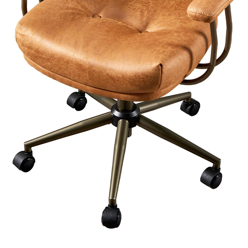 HOMLUX Executive Office Chair with Suede Fabric Cushion in Brown, , large