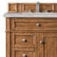 James Martin Vanities Brittany 30" Single Bathroom Vanity in Saddle Brown with 3 cm Victorian Silver Quartz Top and Rectangular Sink, , large