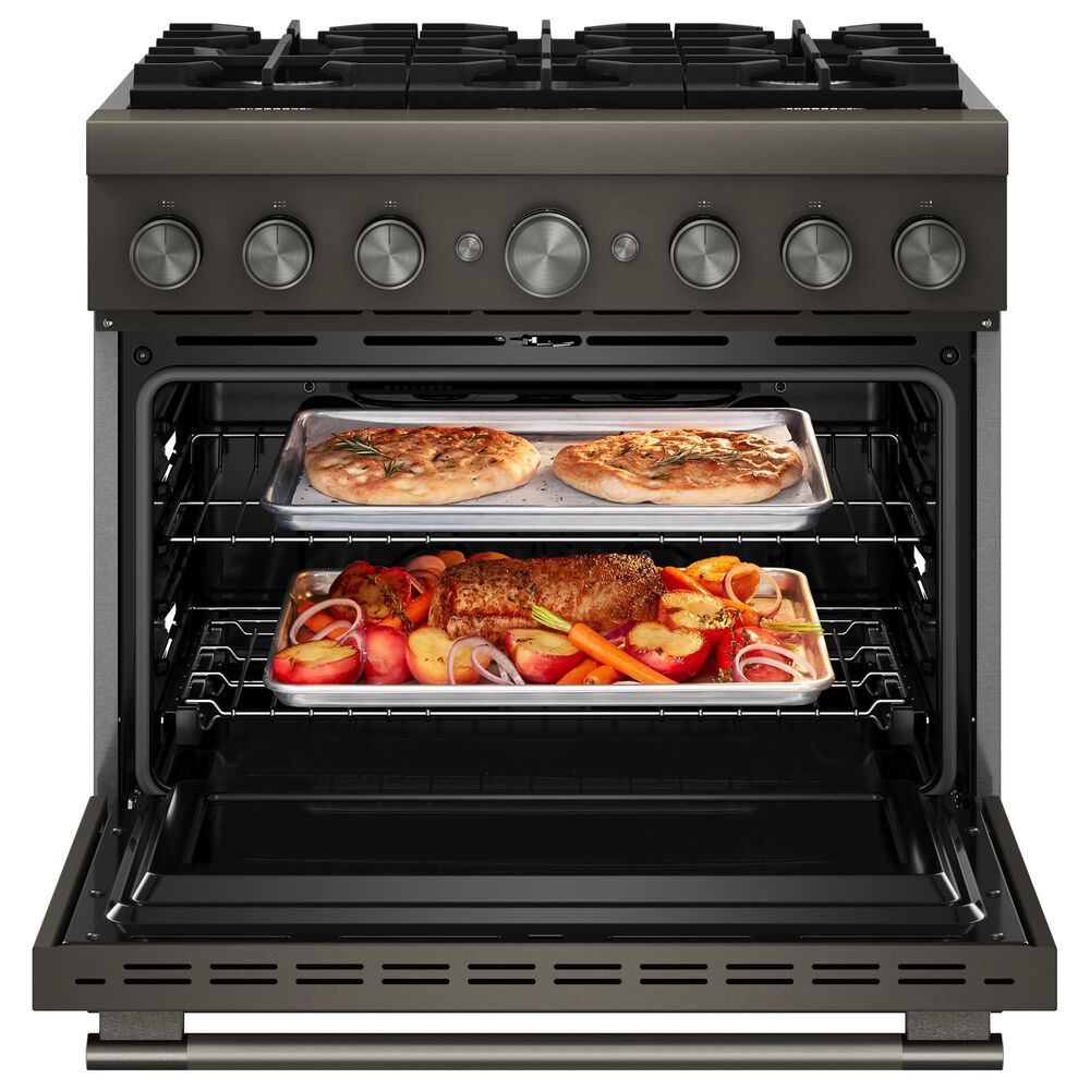KitchenAid 36" Commercial Dual Fuel Range in Black Ore, , large