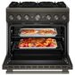 KitchenAid 36" Commercial Dual Fuel Range in Black Ore, , large