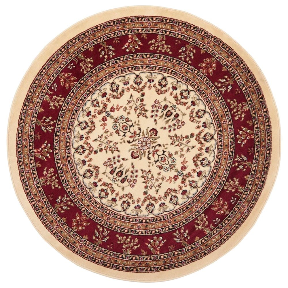 Safavieh Lyndhurst 5"3" Round Ivory and Red Area Rug, , large