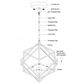 Vaxcel Rad 4-Light Pendant in Black and Natural Brass, , large