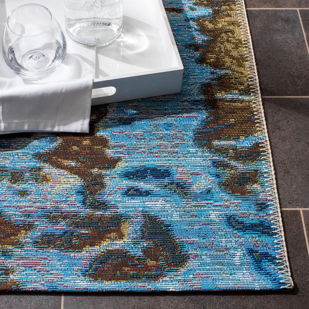 Safavieh Barbados Tropical Sunset 3&#39;3&quot; x 5&#39; Gold and Blue Indoor/Outdoor Area Rug, , large