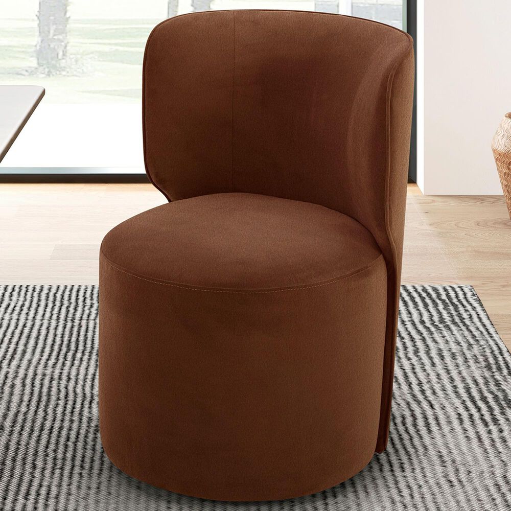 Interlochen Side Chair with Casters in Brick, , large