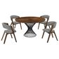 Blue River Cirque and Rowan 5-Piece Round Dining Set in Walnut, , large