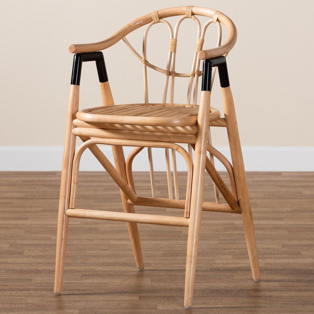 Baxton Studio Cyntia Counter Stool in Natural Brown, , large