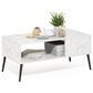 HOMLUX 2-Tier Mid-Century Modern Coffee Table in White, , large