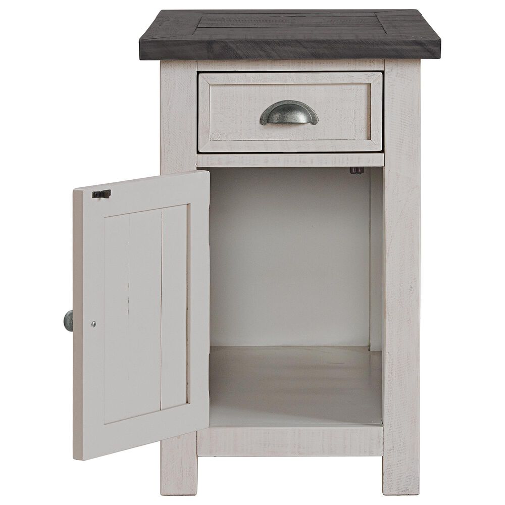 Martin Svensson Home Monterey Power Chairside Table in White Stain and Grey, , large