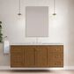 James Martin Laurent 60" Single Bathroom Vanity in Honey Oak with 3 cm Eternal Jasmine Pearl Silestone Top and Rectangular Sink, , large