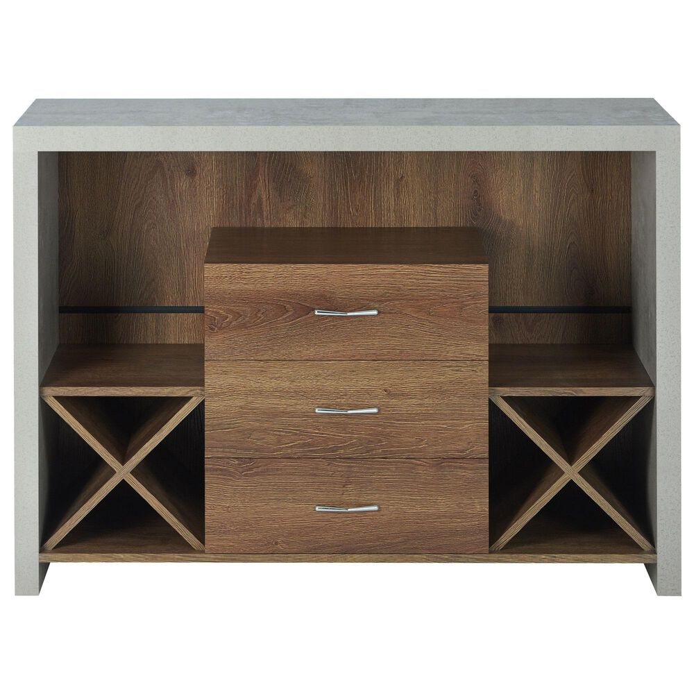 Furniture of America Wilson Buffet in Distressed Walnut, , large