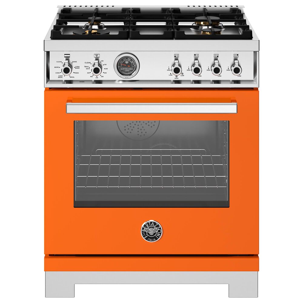 Bertazzoni Professional 4.6 Cu.Ft. Dual Fuel Range in Arancio Glossy, , large