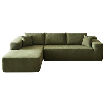 Noviland HOMLUX 2-Piece Mod Sectional with LAF Chaise in Green, , large