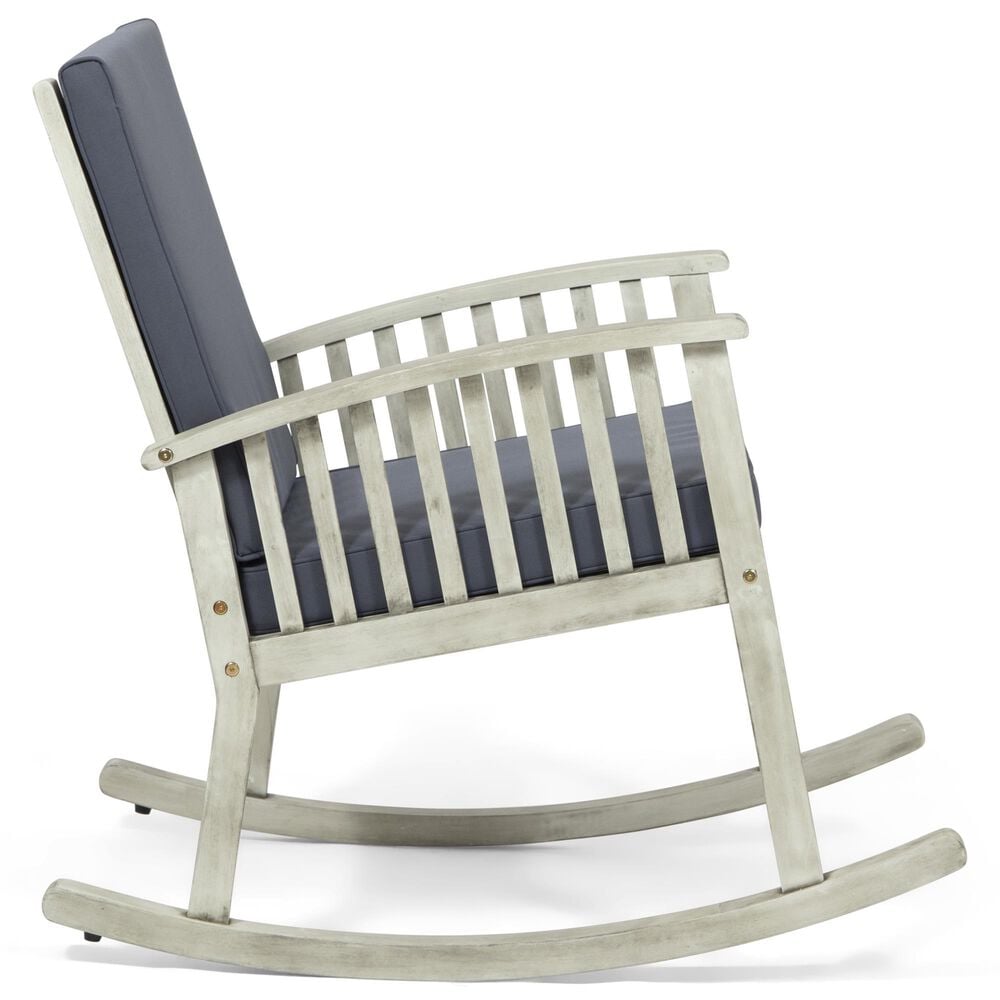 Hearth and Haven Casa Outdoor Rocking Chair with Cushion in Grey, , large