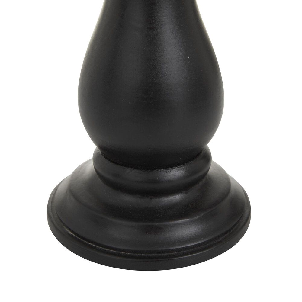 Maple and Jade 6&quot;, 8&quot;, 10&quot; Turned Style Pillar Decorative Candle Holder in Black &#40;Set of 3&#41;, , large