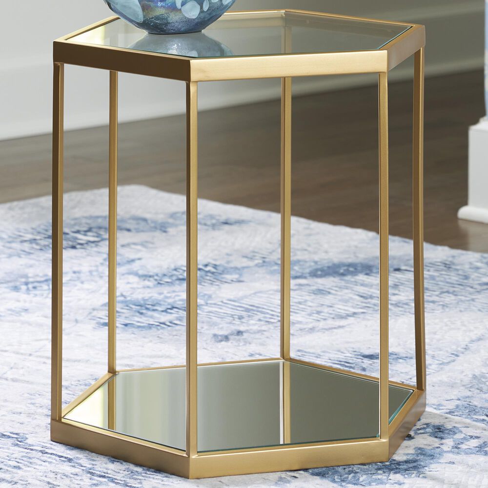 Ashley Veerwick Accent Coffee Table in Gold, , large