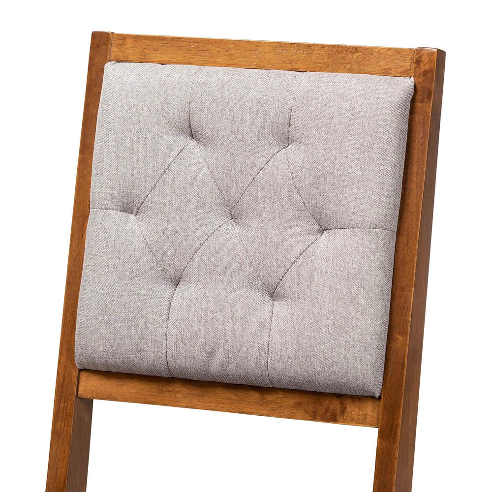 Baxton Studio Gideon Side Chair with Grey Cushion in Walnut Brown (Set of 2), , large