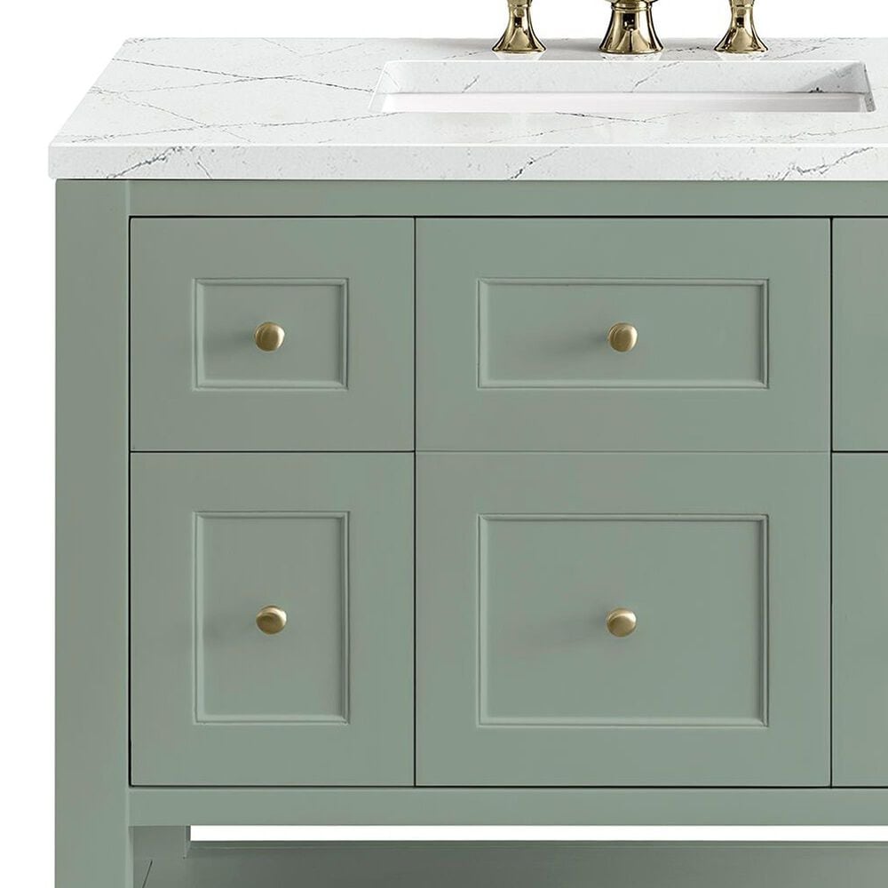 James Martin Vanities Breckenridge 36&quot; Single Bathroom Vanity in Smokey Celadon with 3 cm Ethereal Noctis Quartz Top and Rectangular Sink, , large